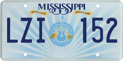 MS license plate LZI152