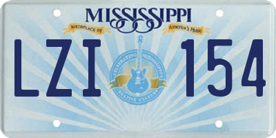 MS license plate LZI154