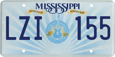 MS license plate LZI155