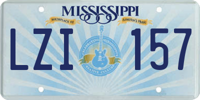 MS license plate LZI157