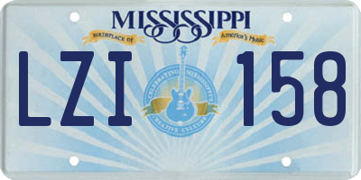 MS license plate LZI158