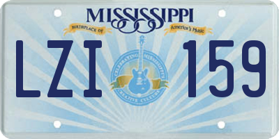 MS license plate LZI159