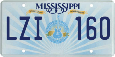 MS license plate LZI160