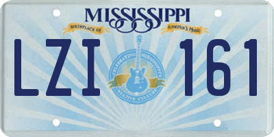 MS license plate LZI161