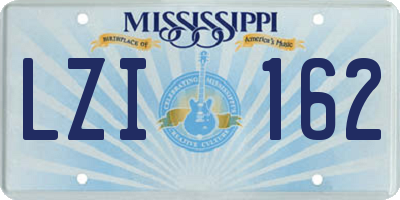 MS license plate LZI162