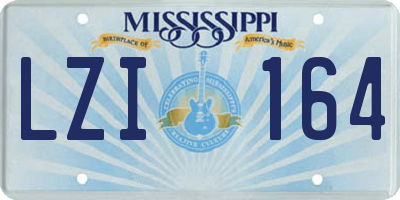 MS license plate LZI164