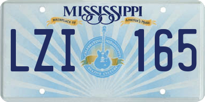 MS license plate LZI165