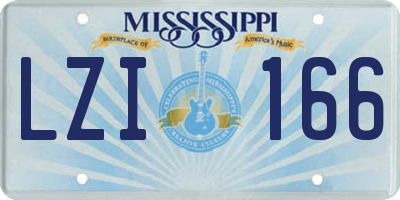 MS license plate LZI166