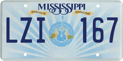 MS license plate LZI167