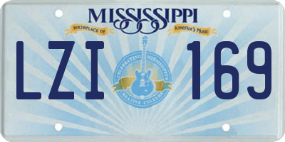 MS license plate LZI169
