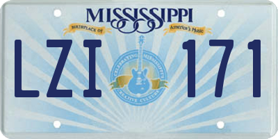 MS license plate LZI171