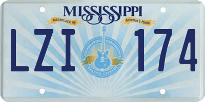 MS license plate LZI174