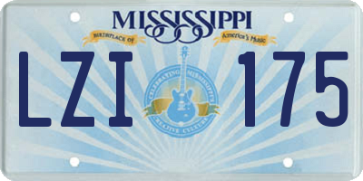 MS license plate LZI175