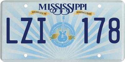 MS license plate LZI178