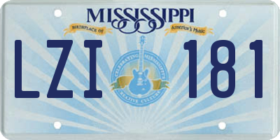 MS license plate LZI181
