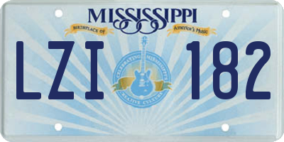 MS license plate LZI182
