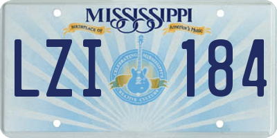 MS license plate LZI184