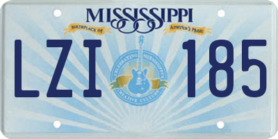 MS license plate LZI185