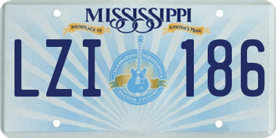 MS license plate LZI186
