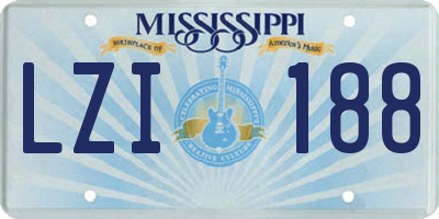 MS license plate LZI188