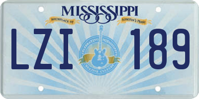MS license plate LZI189