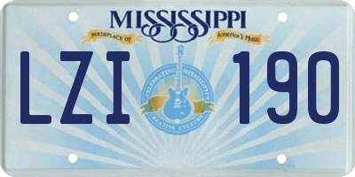MS license plate LZI190