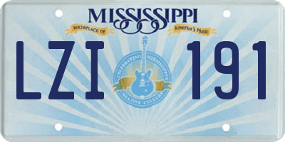 MS license plate LZI191