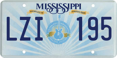 MS license plate LZI195