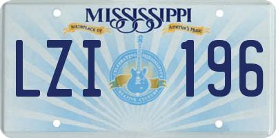 MS license plate LZI196