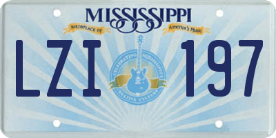 MS license plate LZI197