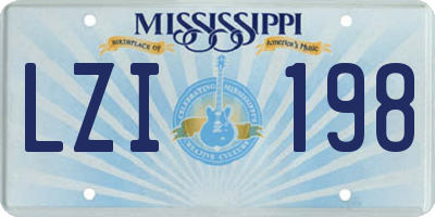 MS license plate LZI198