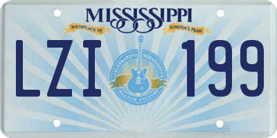 MS license plate LZI199