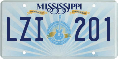 MS license plate LZI201