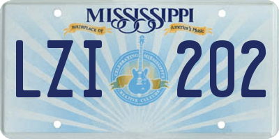 MS license plate LZI202