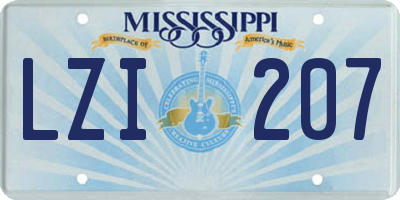 MS license plate LZI207