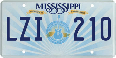 MS license plate LZI210
