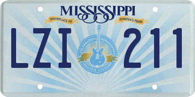 MS license plate LZI211