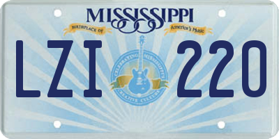 MS license plate LZI220