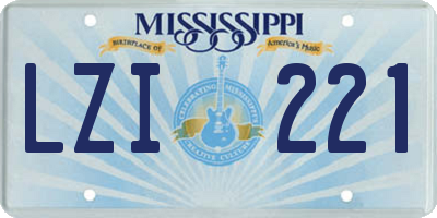 MS license plate LZI221