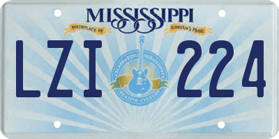 MS license plate LZI224