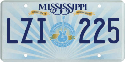 MS license plate LZI225