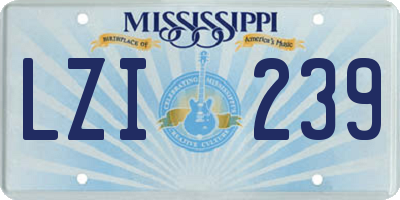 MS license plate LZI239
