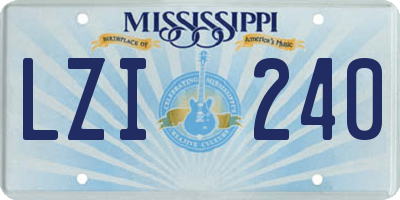 MS license plate LZI240