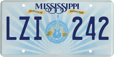 MS license plate LZI242