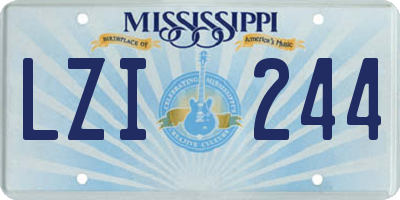 MS license plate LZI244