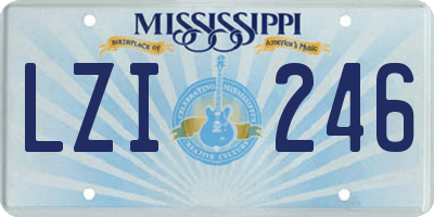 MS license plate LZI246