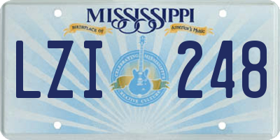 MS license plate LZI248