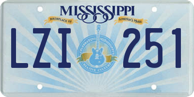 MS license plate LZI251