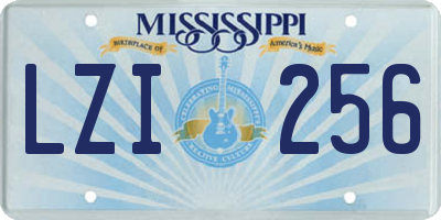 MS license plate LZI256