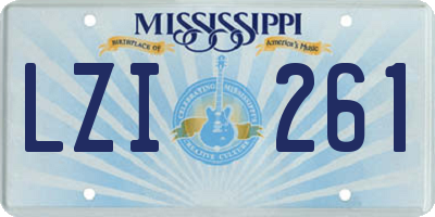 MS license plate LZI261